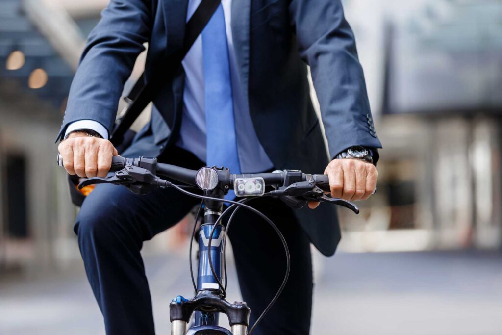 businessman in bici